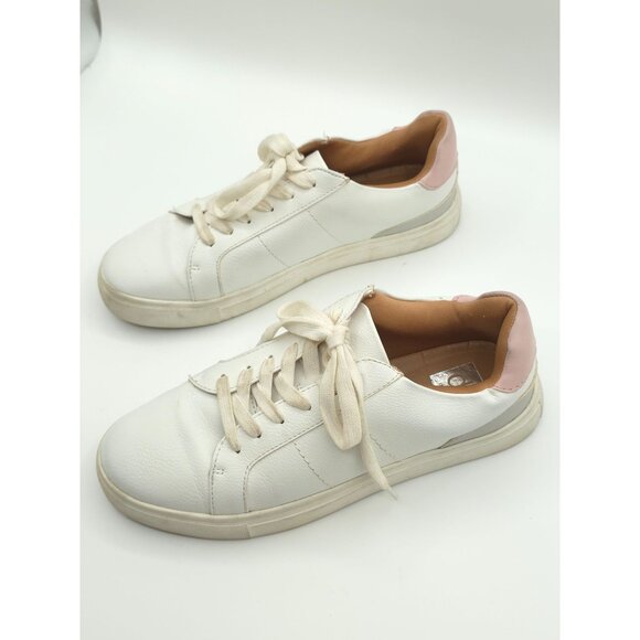 dolce vita Women's Court Sneakers White With Pink Leather Accent Size 6 - Picture 2 of 7